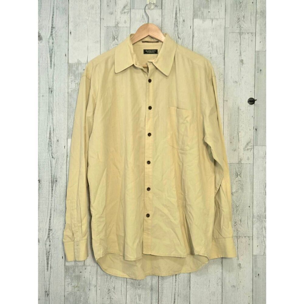Tommy Bahama Yellow Island Soft Button Up Long sleeve Shirt Sz. M